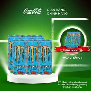 [QUÀ TẶNG KHÔNG BÁN] Hộp 6 Lon Nước Giải Khát Tăng Lực Monster Energy Mango Loco Vị Xoài 355ml/Lon_SP