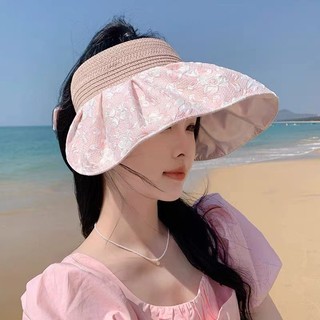 Mũ cói mềm handmade phối nơ siêu xinh có thể gập lại