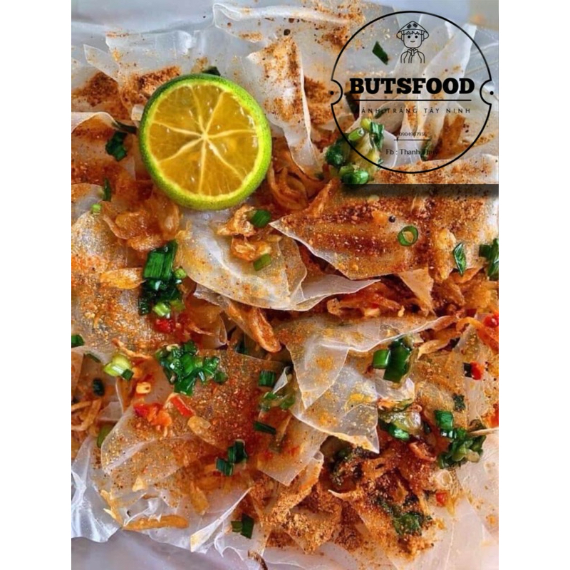 Bánh tráng mỡ hành cay tóp mỡ + Bánh tráng Tóp mỡ sốt dầu, Bánh tráng Tây Ninh từ nhà ButsFood.