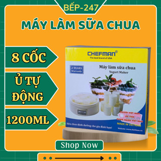 Máy làm sữa chua tự động CHEFMAN công Suất 25W, thân máy bằng nhựa ABS, bảo hành chính hãng 12 tháng
