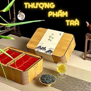 Bộ quà tặng trà thượng hạng tân cương & shan tuyết hoàng đan tea hộp gỗ trà đạo ngon biếu cao cấp