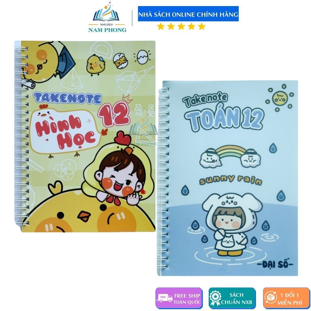 Sách - Sổ Tay Môn Toán Lớp 12 - Hình Học và Đại Số 12 - Khổ Giấy A5 (Takenote Toán 12 - Có lựa chọn)