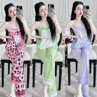Bộ áo dây quần dài suông lụa latin tơ tằm