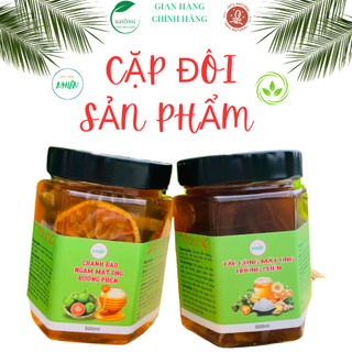 [Giá tốt] Bộ đôi sản phẩm Chanh đào ngâm mật ong / Tắc gừng mật ong đường phèn - Mật ong NHIÊN
