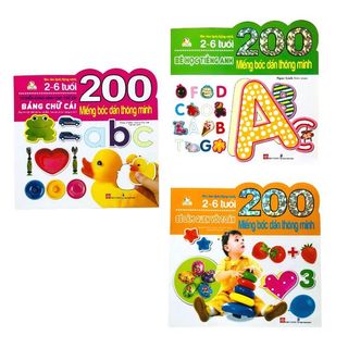 Bảng chữ cái - bé học tiếng anh - toán - sách 200 miếng bóc dán thông minh cho bé 2 - 6 tuổi - đinh tị