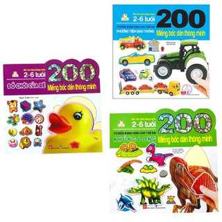 Khủng long - Phương tiện giao thông - Đồ chơi của bé - Sách 200 miếng bóc dán thông minh cho trẻ 2-6 tuổi -Đinh Tị