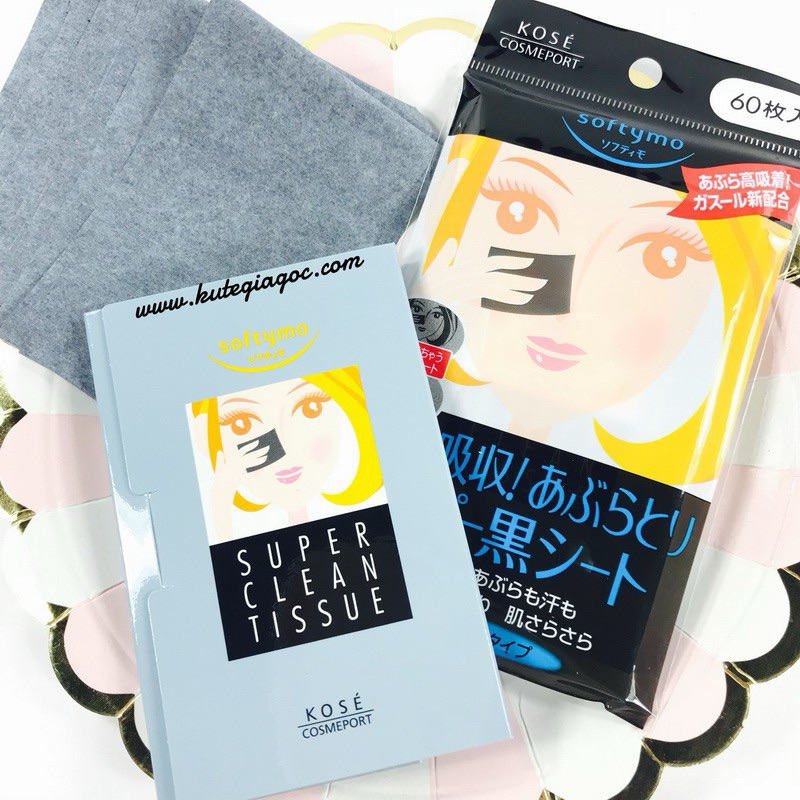 <HÀNG CHÍNH HÃNG> Giấy thấm dầu than hoạt tính Kosé Softymo 60 tờ Nhật Bản- Ohayoshop | BigBuy360 - bigbuy360.vn