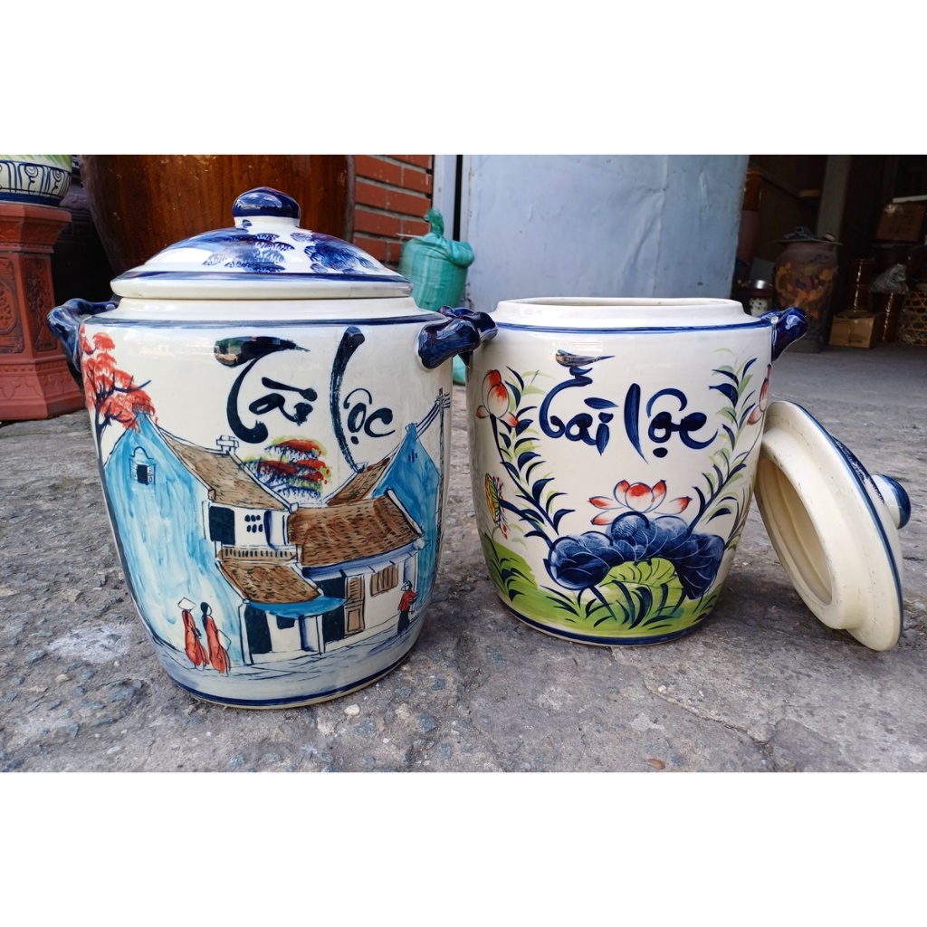 [10-15-20kg] Bình HŨ ĐỰNG GẠO PHONG THỦY - Gốm Bát Tràng