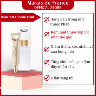 Kem dưỡng mắt mờ thâm, chống lõa hóa eucerin hyaluron-filler + elasticity eyes spf20 15ml