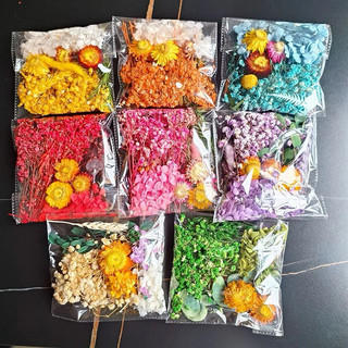 Túi hoa khô vụn nhiều loại decor trang trí thiệp, làm tranh, làm nến thơm, túi 10g nhiều màu
