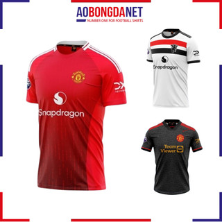 Áo Đá Bóng CLB MU 24-25, Áo Đá Banh Thể Thao MU Vải Thun Cao Cấp Mùa Giải Mới Mềm Mại Thoáng Mát