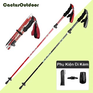 Gậy leo núi, gậy trekking chính hãng hợp Kim Nhôm, siêu nhẹ, gấp khúc dùng du lịch, phượt, dã ngoại