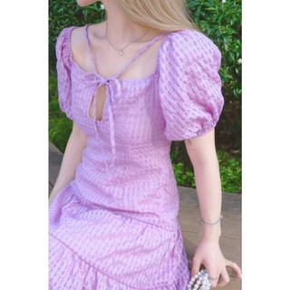 MAYBI Đầm Babydoll Dáng Dài Tay Ngắn, Thiết Kế Xếp Tầng Nữ Tính, Vải Xốp Nhẹ Nhàng