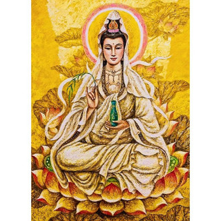 Tranh đính đá 5D , Tranh Quan thế âm bồ tát đính full đá