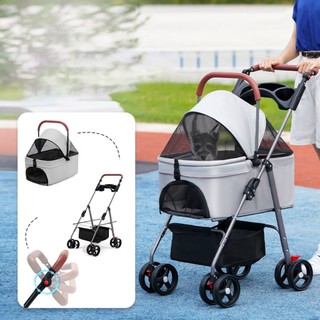 Xe đẩy thú cưng đa năng 3in1 có thể tháo rời, giỏ xách và xe đẩy, gấp gọn khi du lịch