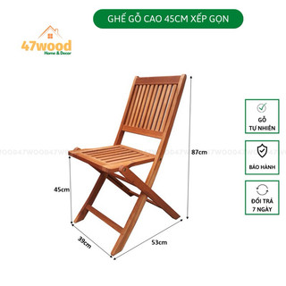 Ghế cafe xếp gọn cao 45cm sử dụng đa năng tiện dụng