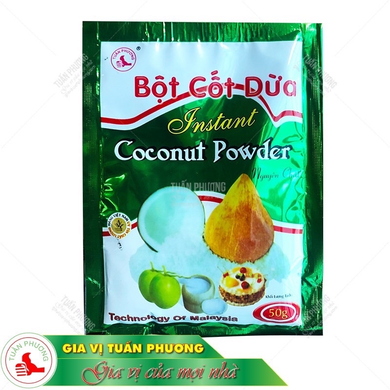 Bột cốt dừa Tuấn Phương 50g combo 5 gói