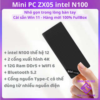 Máy tính Mini PC ZX05 nhỏ gọn Wifi6 12G Ram DDr5 - intel N100 thế hệ 12