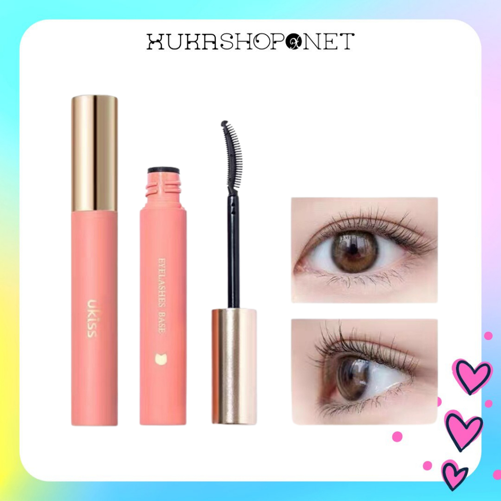  Mascara Ukiss Eyelashes Base chống thấm nước lâu trôi đầu cọ mảnh chuốt dài và cong mi 