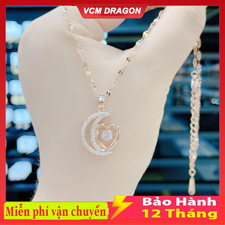 Dây Chuyền Mạ Vàng Thép Titan Hình Trái Tim Mặt Trăng Trái Tim Nhỏ