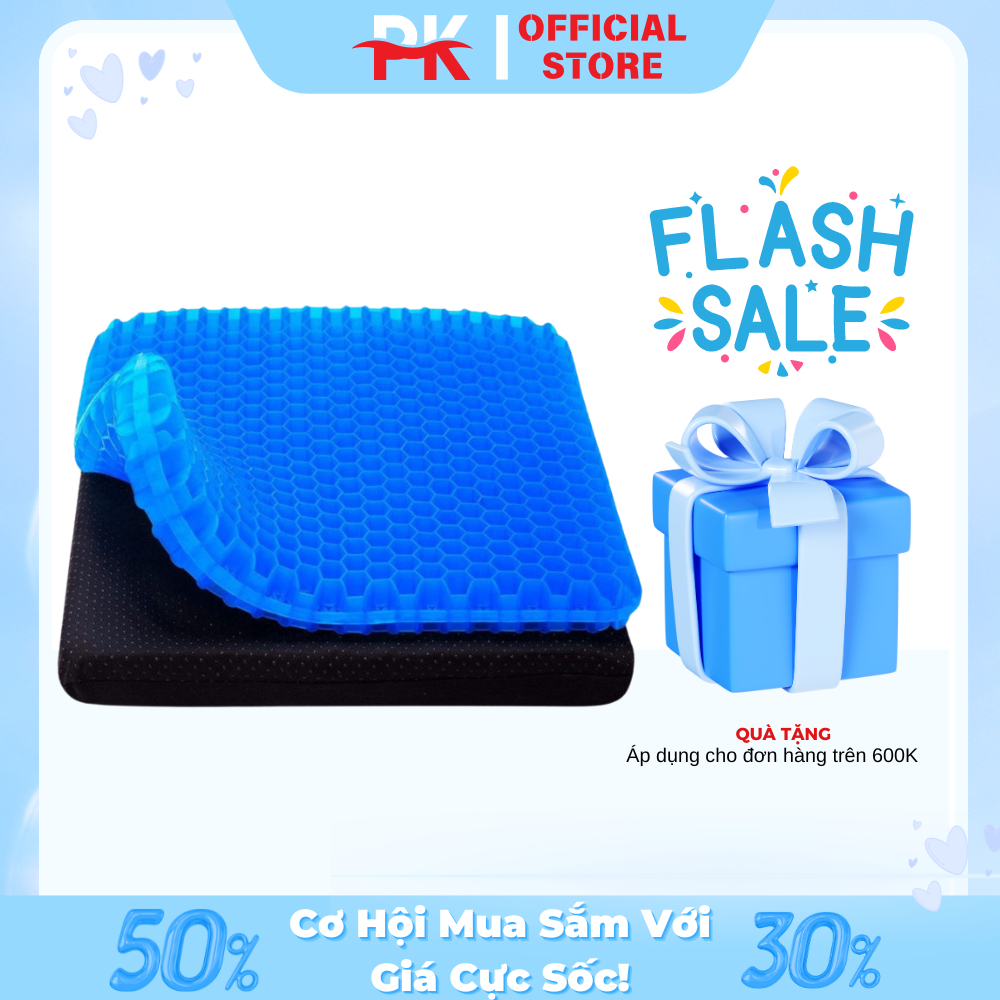 Đệm Ngồi Silicon 3D 2 Lớp Thoáng Khí - Nệm Ngồi Ghế Ô Tô, Văn Phòng ( Hàng Loại 1 )