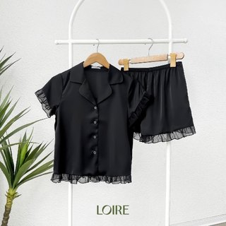 Bộ pijama lụa phối voan loirechic pcc08