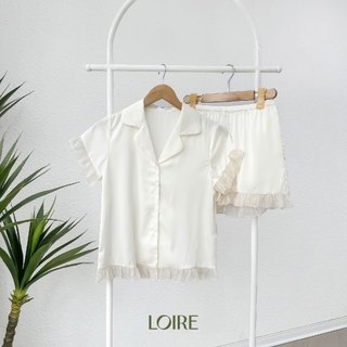 Bộ Pijama Lụa Phối Voan Loirechic PCC08