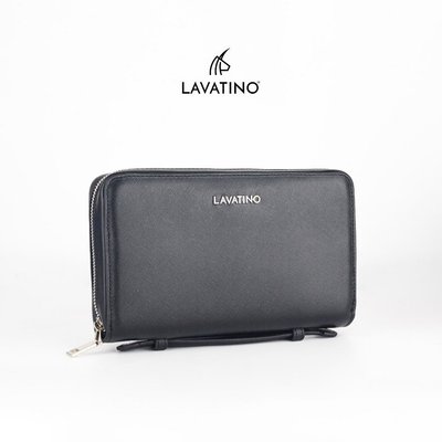 CLUTCH 1 khóa  DEVON da bò ĐEN chính hãng Lavatino - CLB05D