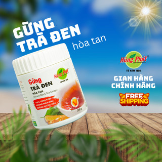 Gừng trà đen hòa tan hũ 200g thương hiệu hùng phát tinh chất từ gừng già và trà đen