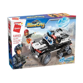 Đồ chơi - bộ đồ chơi xếp hình mô hình xe cảnh sát hawkeye crawler 11012 - qman