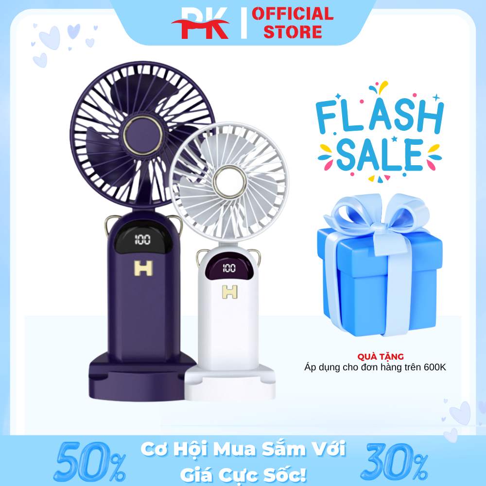 Quạt mini cầm tay để bàn tích điện 5 chế độ phù hợp nhân viên văn phòng , học sinh sinh viên ( Hàng Hot )