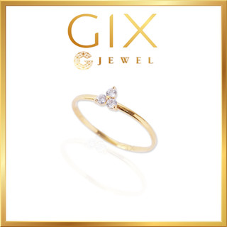 Nhẫn bạc mạ vàng ghép 3 viên đá Cz trắng Gix Jewel SPGN64