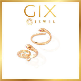 Nhẫn bạc nữ mạ vàng rắn đuôi xoắn Gix Jewel SPGN38