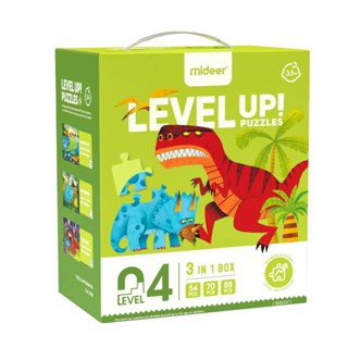 MẪU MỚI- HỘP TO- Đồ chơi xếp Hình cho bé ghép hình Mideer puzzles Dinosaurs- Level 4 Khủng long