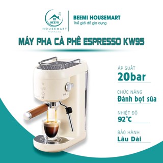 Máy Pha Cafe Tự Động Mini Cho Gia Đình Công Sở Áp Suất 20Bar - Máy Pha Cà Phê Capuchino Latte Mocha Espresso KW95