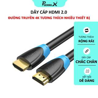Cáp HDMI 2.0 đường truyền 4K/60HZ hỗ trợ 3D và full HD 1080p - Poermax HD01