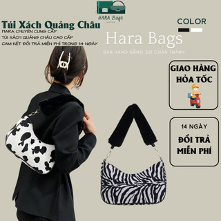 Túi Xách Nữ Kẹp Nách Bò Sữa Dây Đeo Lông Nhung Mềm Mịn [Cam Kết Túi Nhập Quảng Châu] HARA Túi Xách
