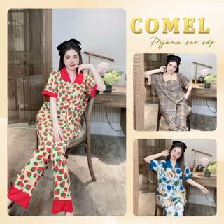Đồ bộ pijama nữ lụa mango bigsize 50-75kg tay ngắn quần dài - Comel