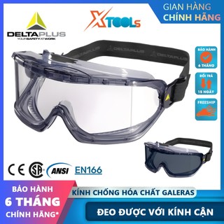 Kính bảo hộ chống hóa chất Deltaplus Galeras Mắt kính đeo cùng kính cận chống động sương