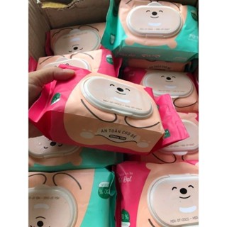  10 Gói Khăn Giấy Ướt Phú Đạt  Gấu 120 Tờ Tiện Lợi 