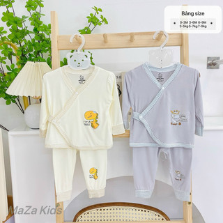 Hót Bộ dài tay bé trai bé gái sơ sinh phong cách kimono Nhật Bản chất petit cao cấp mềm mịn mát lạnh tay co dãn 4 chiều