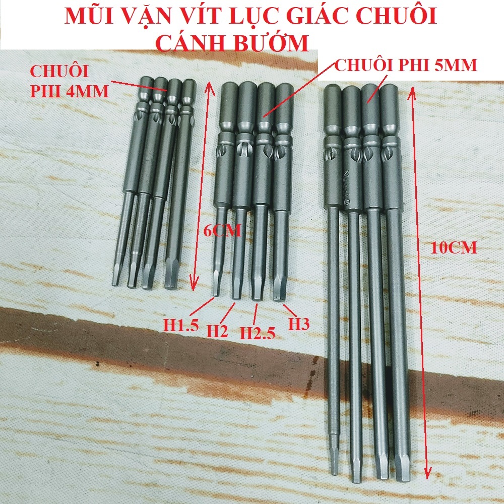 SV Mũi vặn vít lục giác chuôi cánh bướm