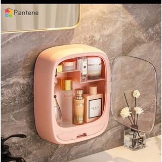Hộp đựng mỹ phẩm PANTENE Hộp nhựa đựng đồ trang điểm treo tường có nắp đậy chống bụi tiện lợi Tủ đựng mỹ phẩm decorphòng