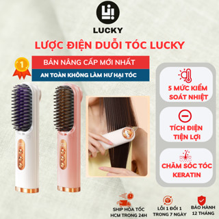 Lược Điện LUCKY Duỗi Chải Tóc Ion Âm Không Làm Tổn Thương Tóc, 5 Mức Nhiệt Duỗi Và Uốn Tại Nhà LCT03