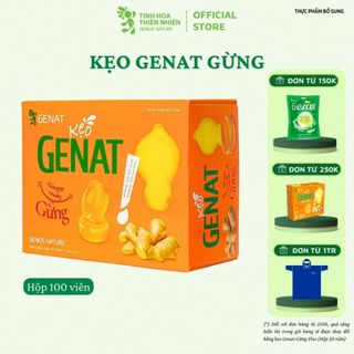 Kẹo Gừng Genat (Hộp 100 viên) - Genat - Tinh Hoa Thiên Nhiên