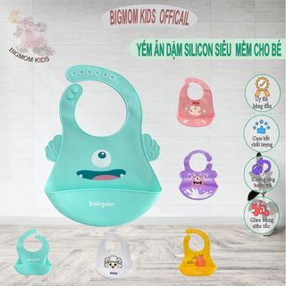 Yếm máng ăn dặm silicon siêu mềm cho bé