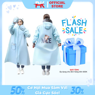 Áo mưa thời trang có khoá kéo tiện lợi hình gấu Nice