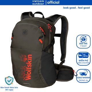 Balo Leo Núi Du Lịch JACK WOLFSKIN MOAB JAM 24 Có Đai Trợ Lực Kèm Áo Mưa Ngăn Chính Lớn Đại Lưng