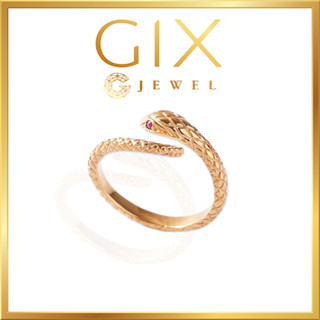 Nhẫn bạc 925 mạ vàng rắn đuôi ngang Gix Jewel SPGN39
