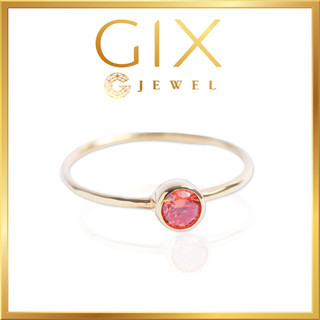Nhẫn bạc đẹp cho nữ mạ vàng chấu bao một viên đá cam Gix Jewel SPGN29